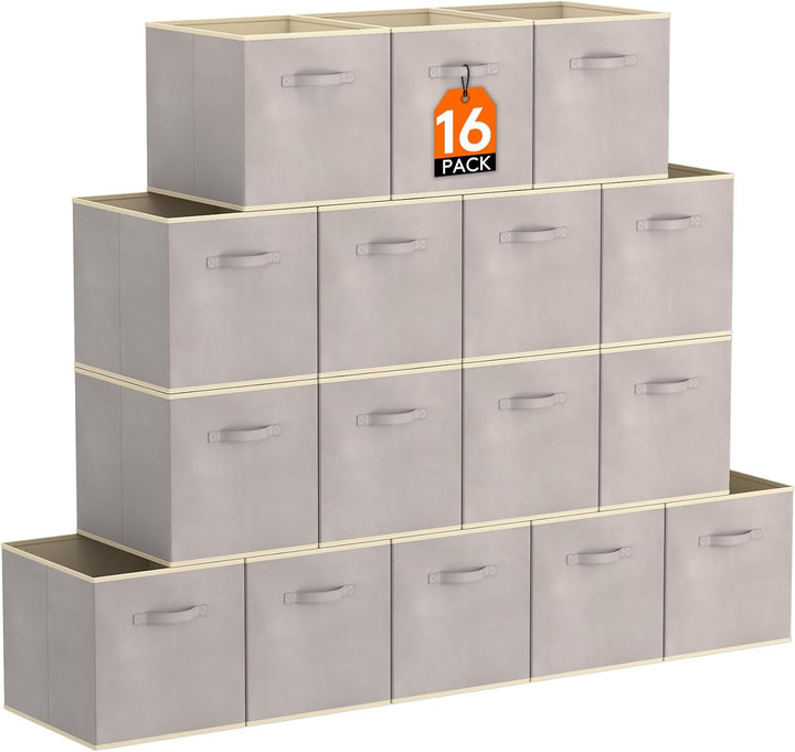 Lifewit 6 Stück 18L Faltbare Aufbewahrungswürfel, Mittel dekorative Aufbewahrungsboxen aus Stoff mit