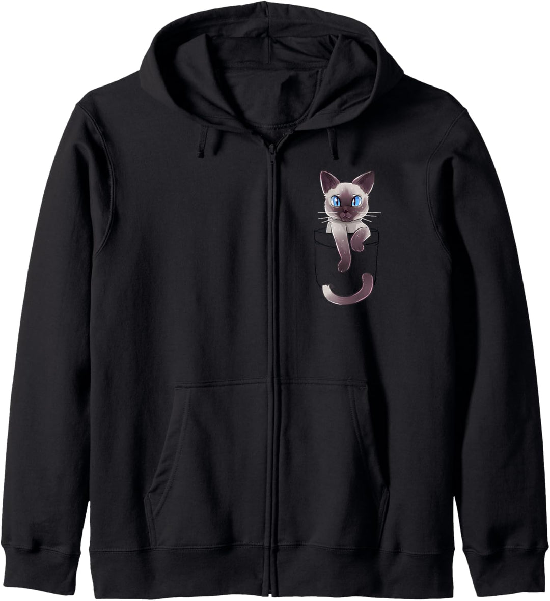 Pocket Cute Siamese Katzenkätzchen Kapuzenjacke