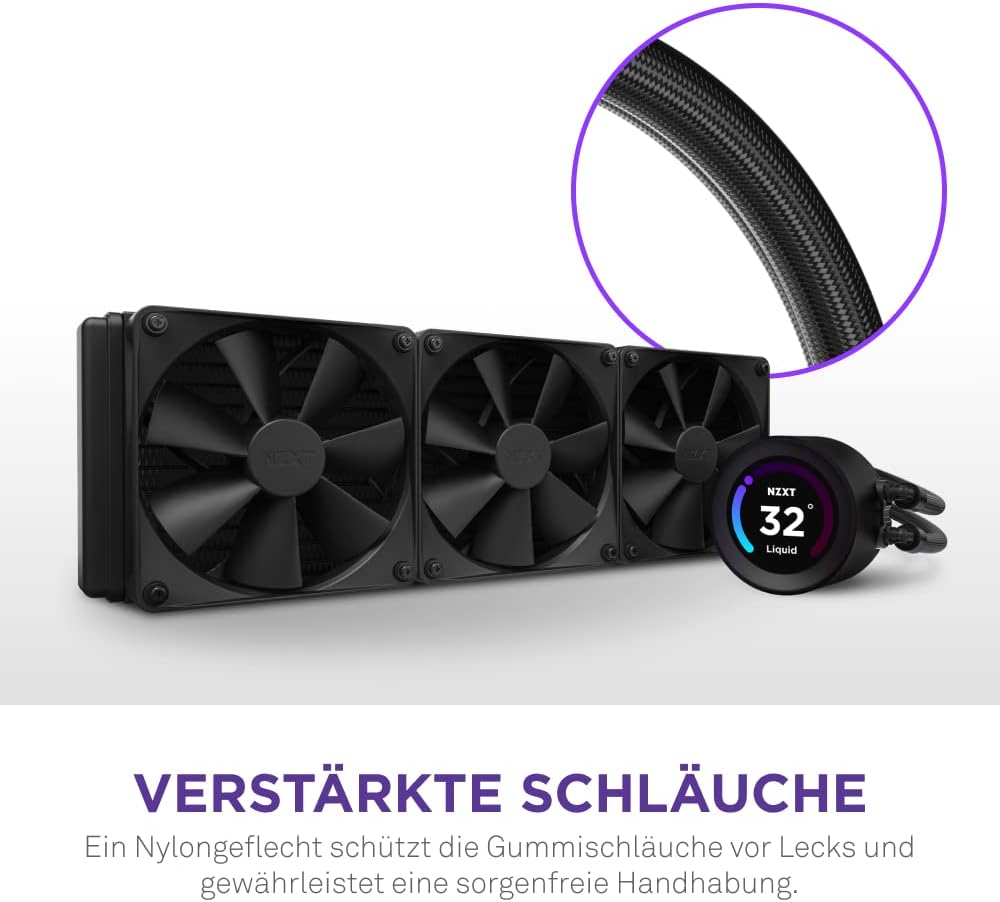 NZXT Kraken Elite 360 - RL-KN36E-B1-360mm AIO CPU Wasserkühlung - 2,36" LCD Display 640x640-2x120mm