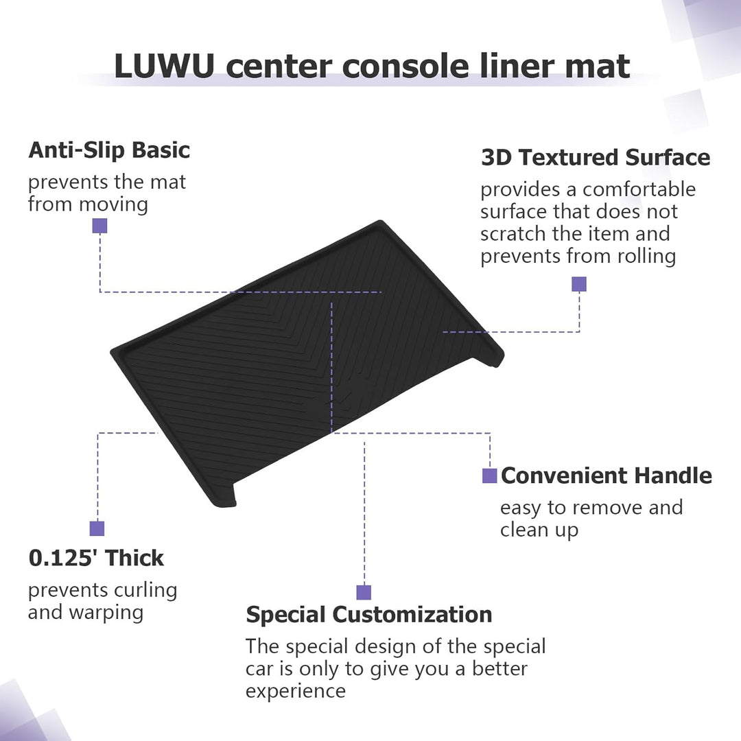 LUWU Kompatibel mit Dacia Duster 3 2024 2025 2026 Gummimatte Mittelkonsole Aufbewahrungsbox Antiruts