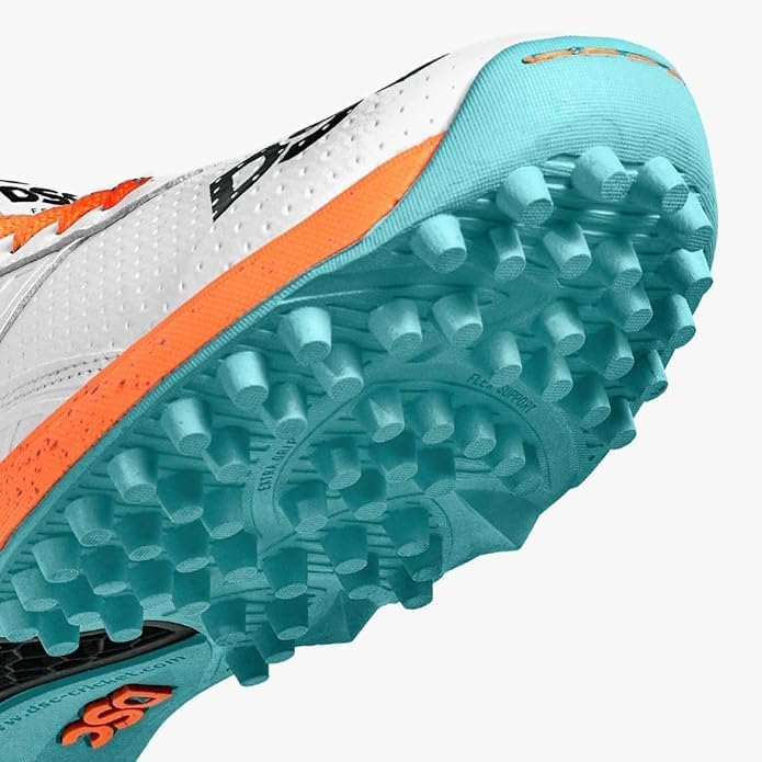 DSC Jaffa 22 Cricketschuhe für Jungen und Herren, leicht und geprägtes Design 42 EU White Orange, 42