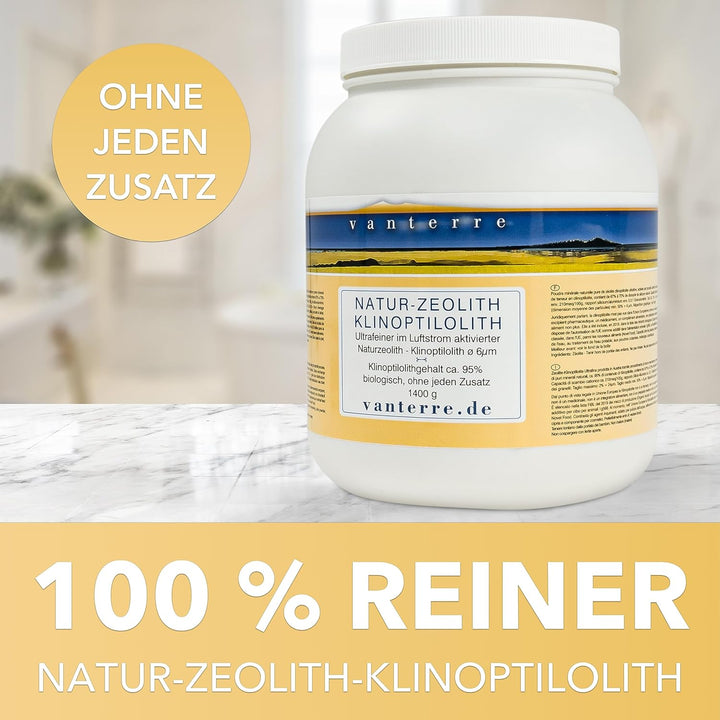vanterre 1400g ZEOLITH - KLINOPTILOLITH ø 6µm - Im Luftstrom vermahlen und aktiviert