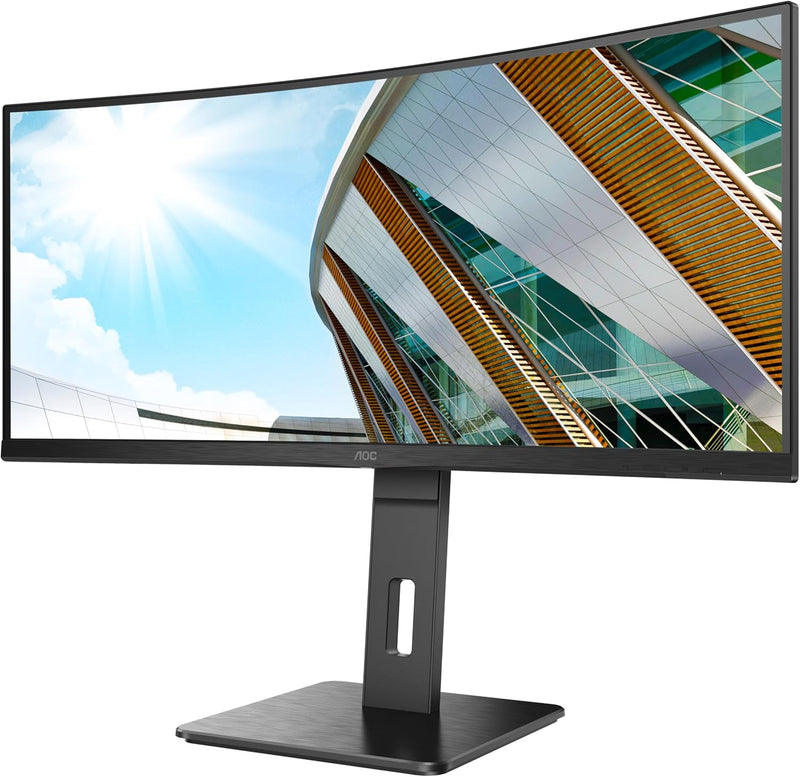 AOC CU34P2A - 34 Zoll WQHD Curved Monitor (3440x1440, 100Hz, HDMI, DisplayPort, USB Hub) schwarz USB