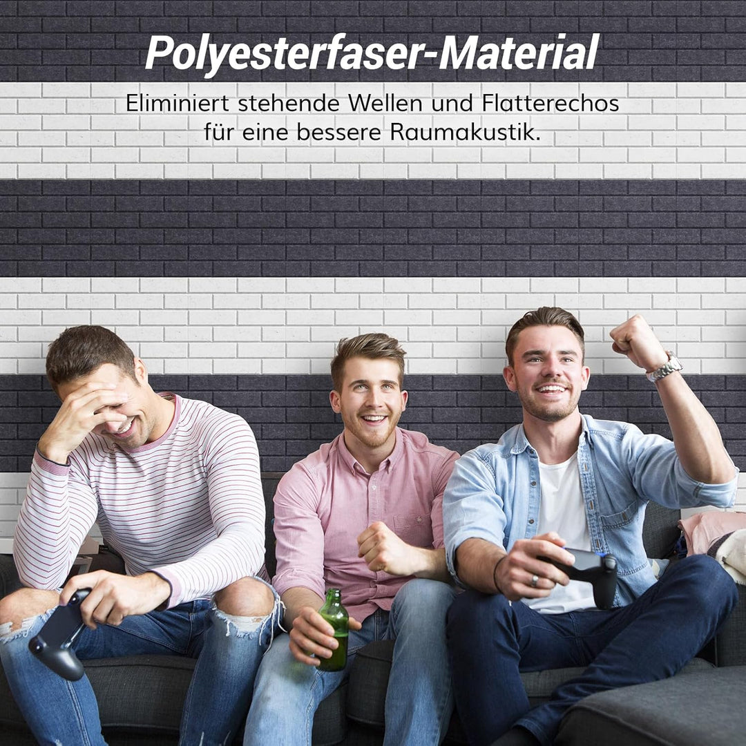 TONOR Ziegeltyp Akustikpaneele selbstklebend, 18 St.30x30x0,9cm Schalldämmung Schallschutzplatten, W