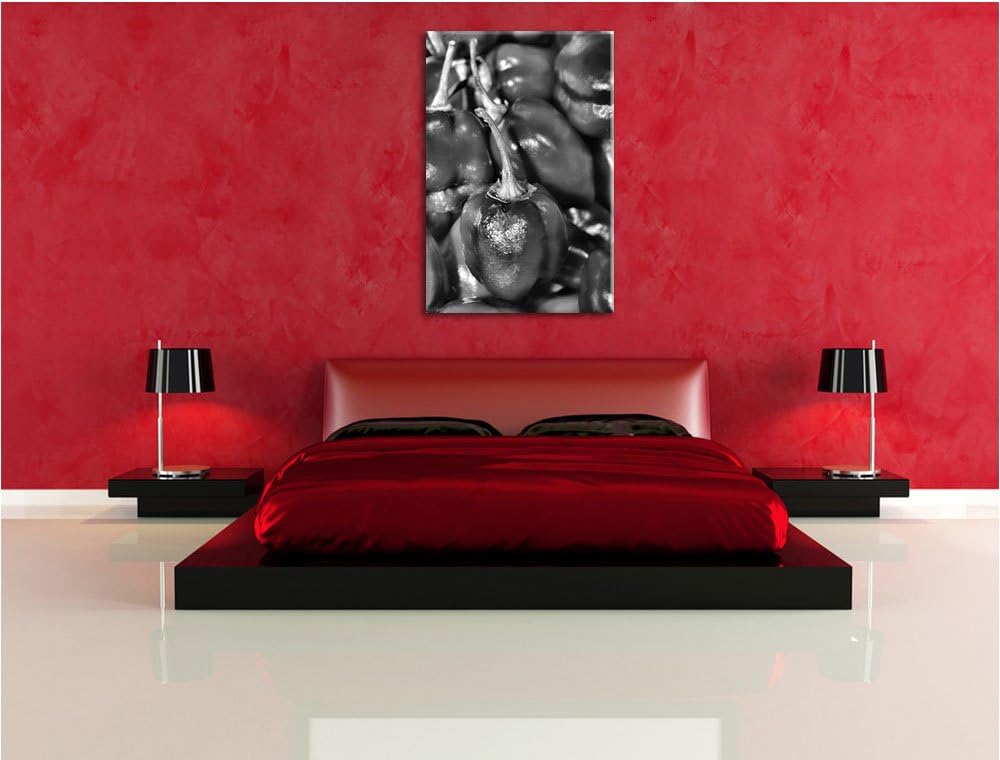 Pixxprint kleine Chilischoten als Leinwandbild | Grösse: 100x70 | Wandbild| Kunstdruck | fertig besp
