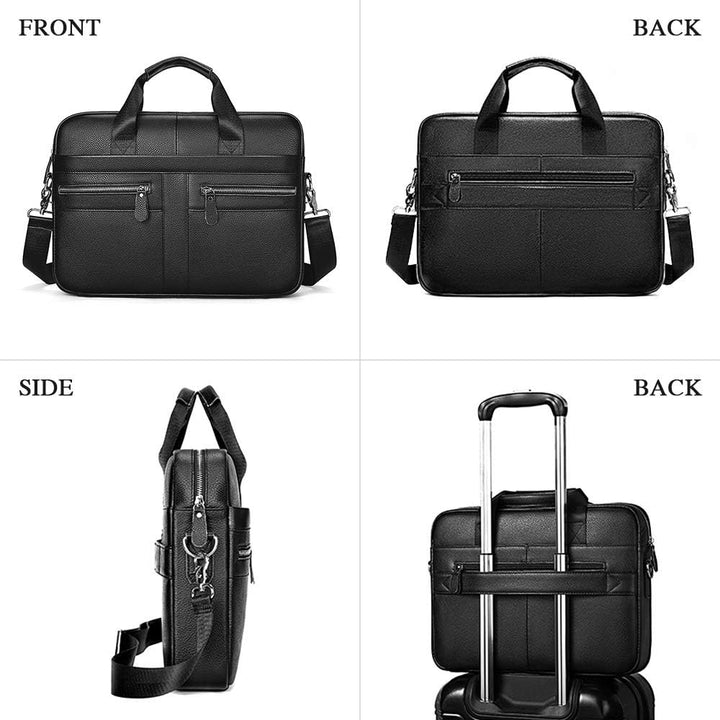 VINBAGGE Businesstasche Herren Leder Aktentasche Männer Handtasche Vintage Laptoptasche Arbeitstasch