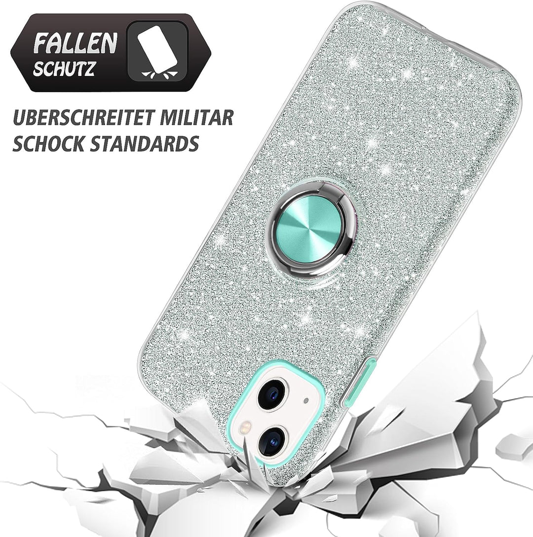 SouliGo iPhone 14 Hülle, iPhone 14 Hülle Glitzer, iPhone 14 Handyhülle Silikon Case Cover mit 360 Gr