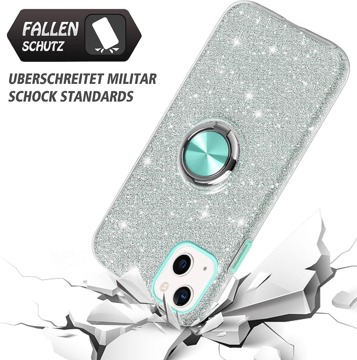 SouliGo iPhone 14 Hülle, iPhone 14 Hülle Glitzer, iPhone 14 Handyhülle Silikon Case Cover mit 360 Gr