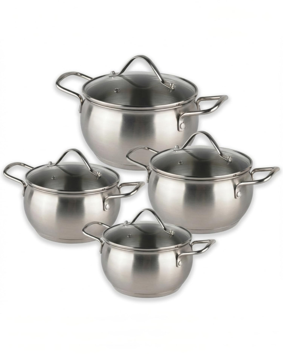 Bavary Kochtopfset 8-teilig – Edelstahl 18/10 Topfset Induktion – Cookware Set mit hitzebeständigen
