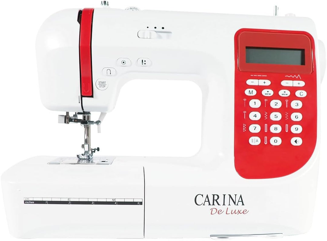 CARINA Nähmaschine De Luxe I 197 Stichprogramme I Einfädelhilfe I 7 Knopflöcher I Nähen ohne Fussanl