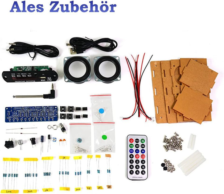 Elektronik Lötbausätze Set - Bluetooth Lautsprecher Bausatz mit FM Radio & Sprachaufnahme, Musikspie