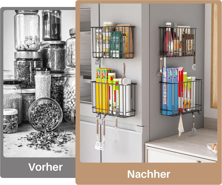 Küchenschranktür-Aufbewahrungsbox, 4 Stück Selbstklebender/magnetischer Organizer für Küchenschränke