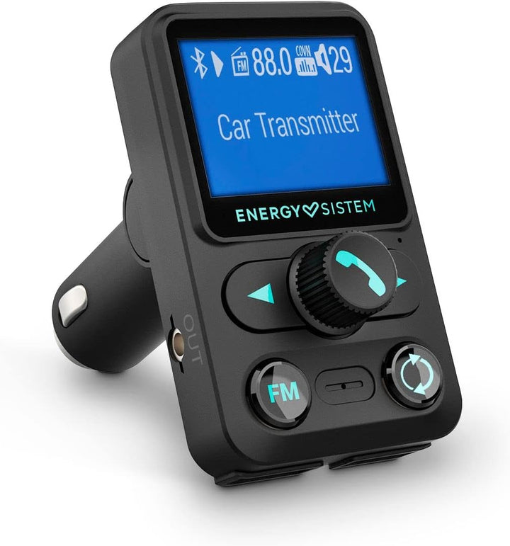 Energy Sistem Car Transmitter FM Xtra (FM-Transmitter zum Musikhören im Auto, 1,4" LCD, Bluetooth®,