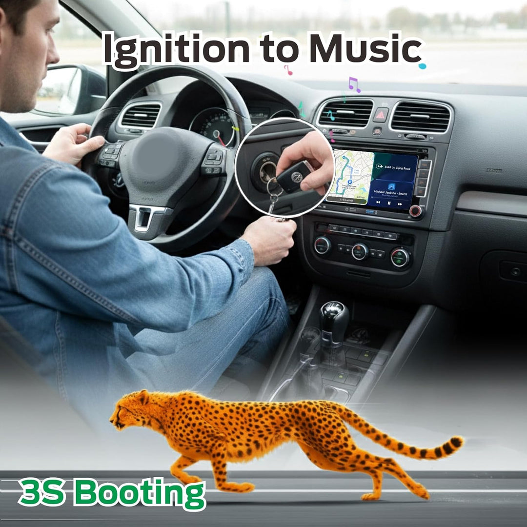 Autoradio Plug und Play Kompatibel für VW Golf 5 6 Passat Polo RCD330 mit kabelloses CarPlay Android