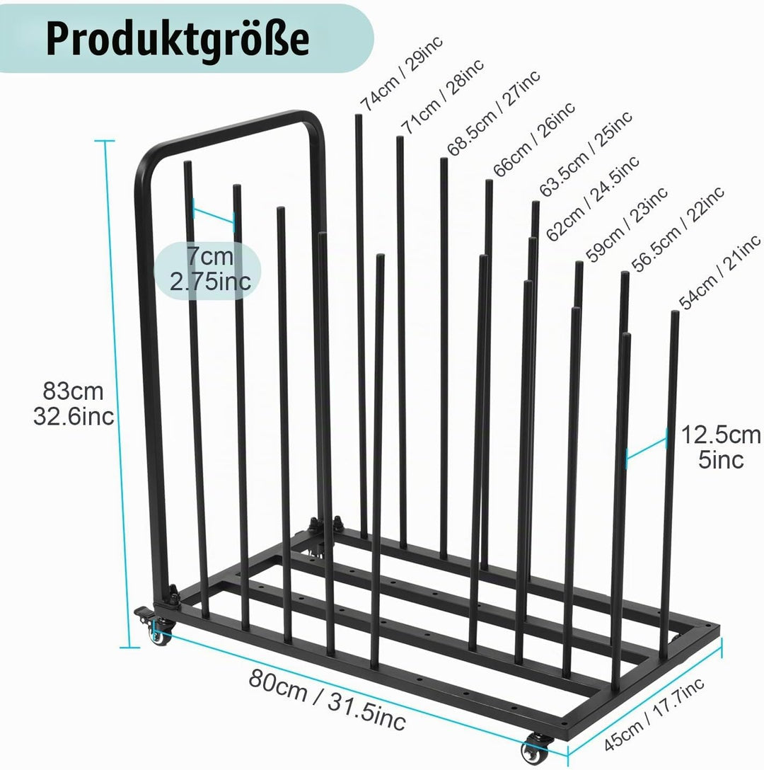 uyoyous Mobile Kunst-Trockengestell 80×83×45cm Trockengestell für Kunst Einstellbares Intervall Kuns