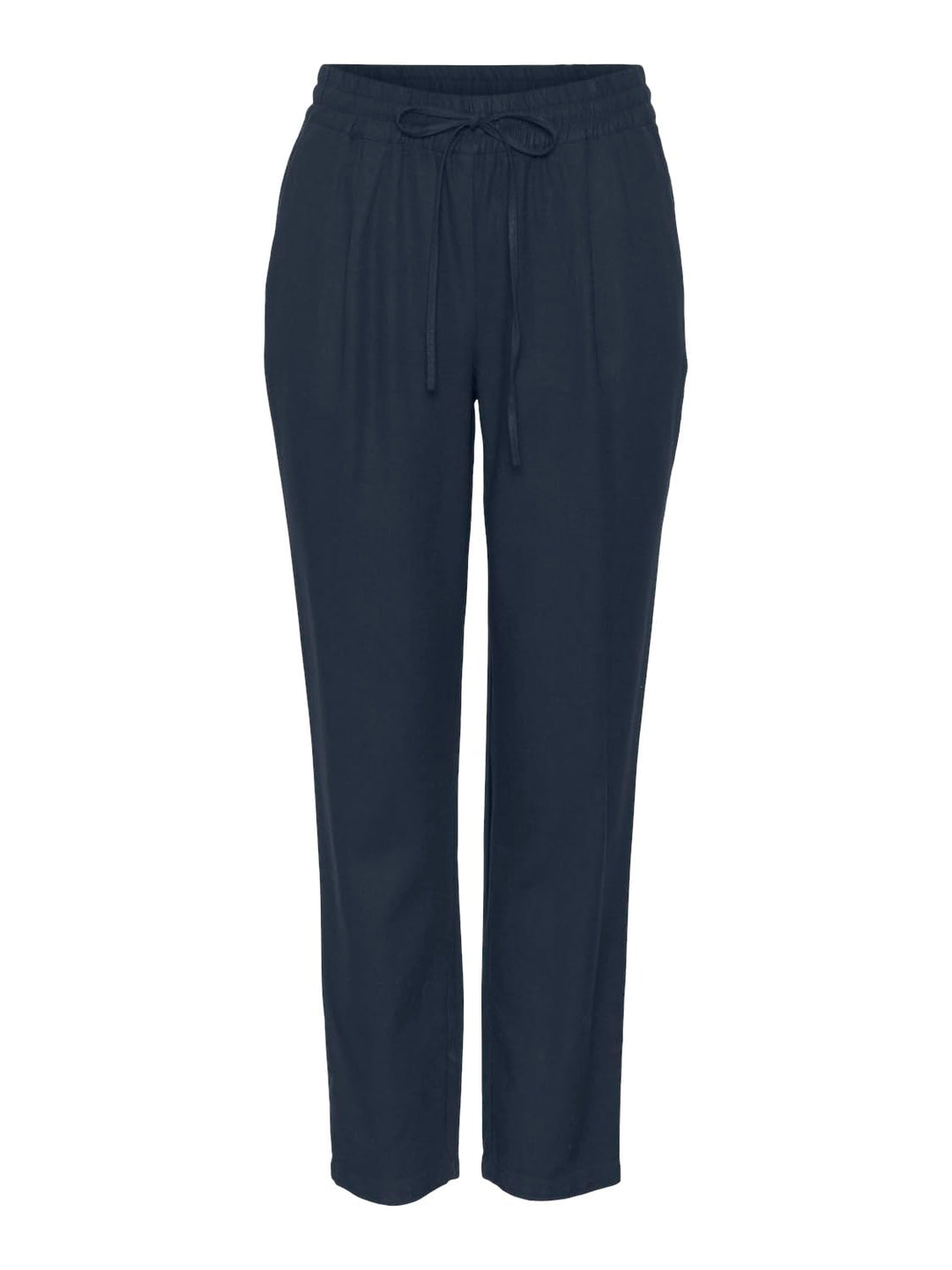 VERO MODA Damen Legere Leinen Stoffhose Casual Schlupfhose Lockere Ankle Pants XS Blau-2, XS Blau-2