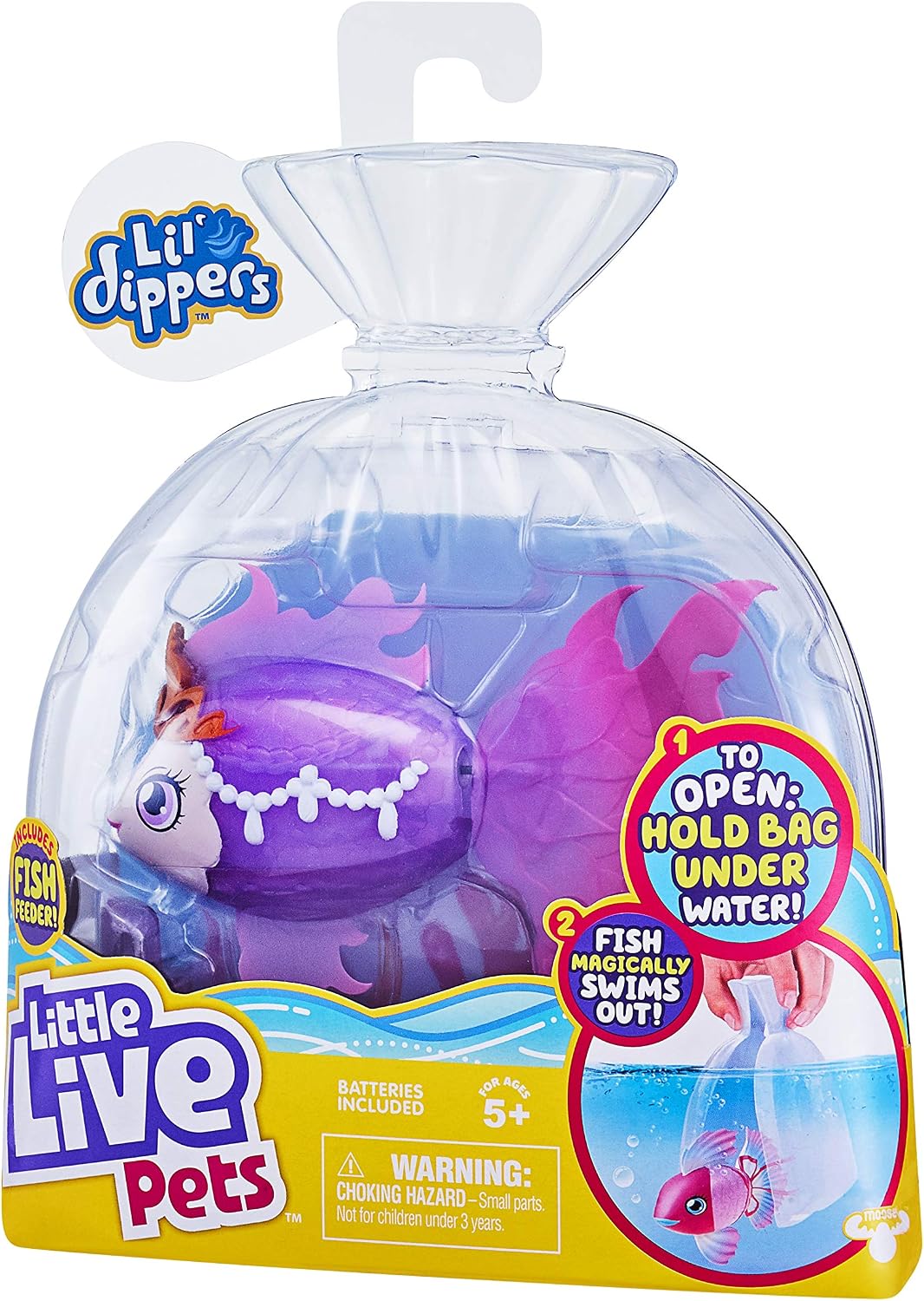 Little Live Pets Einzelpackung Lil’ Dippers Seaqueen - Lil’ Dippers Wow“-Effekt beim Auspacken im Wa