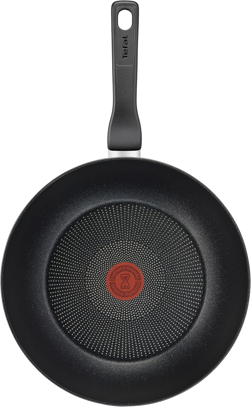 Tefal G30319 Titanium Force Wok-Pfanne | 28 cm | extra haltbare Antihaft-Beschichtung | Thermo Signa