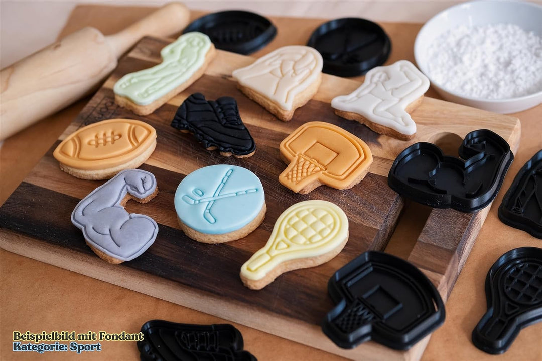 Plätzchenform Tischtennis aus PLA – Backspass für Sportfans, 3 Motive mit Stempel, Ping Pong Design,