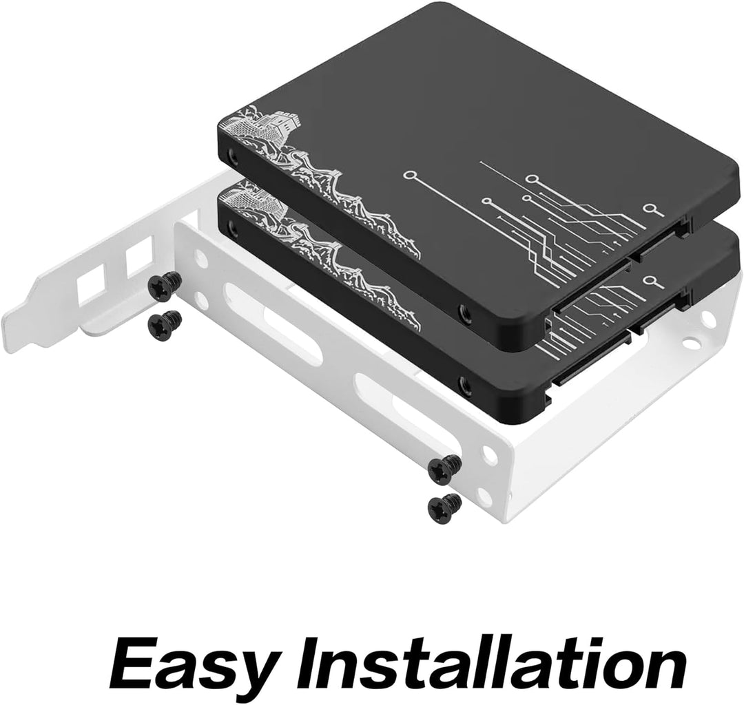 YAODHAOD 2,5 "/3,5" PCI-Slot-SSD-Montagehalter Hinterpanel-Montagehalter, 2 x 2,5-Zoll-SSD-zu-PCI-in