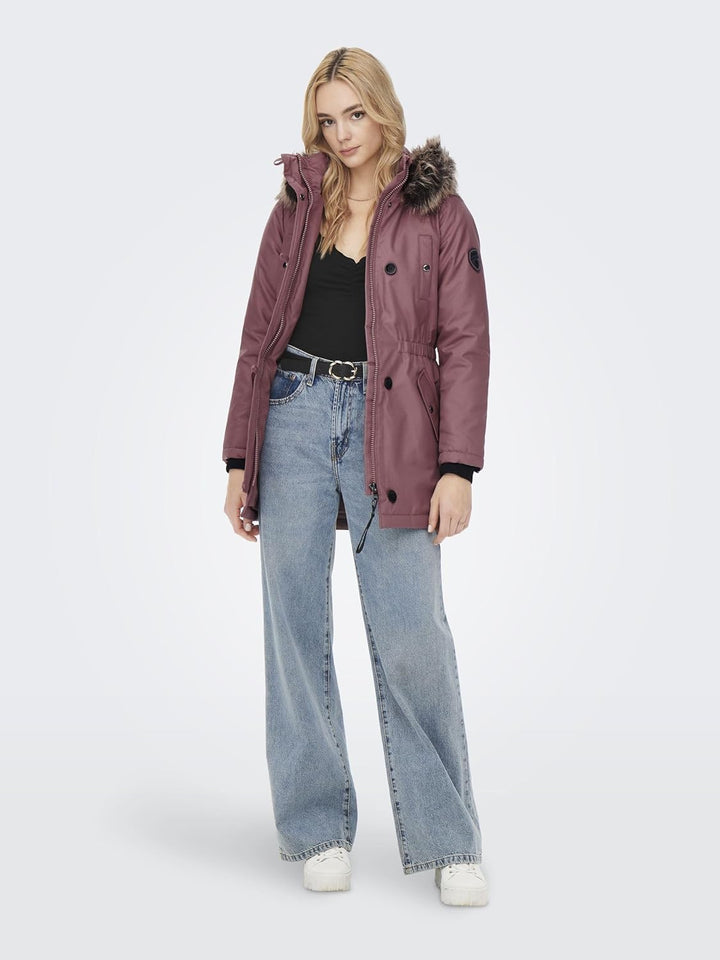 ONLY Damen ONLIRIS FUR Winter Parka CC OTW 15213755 XS Rose Brown, XS Rose Brown
