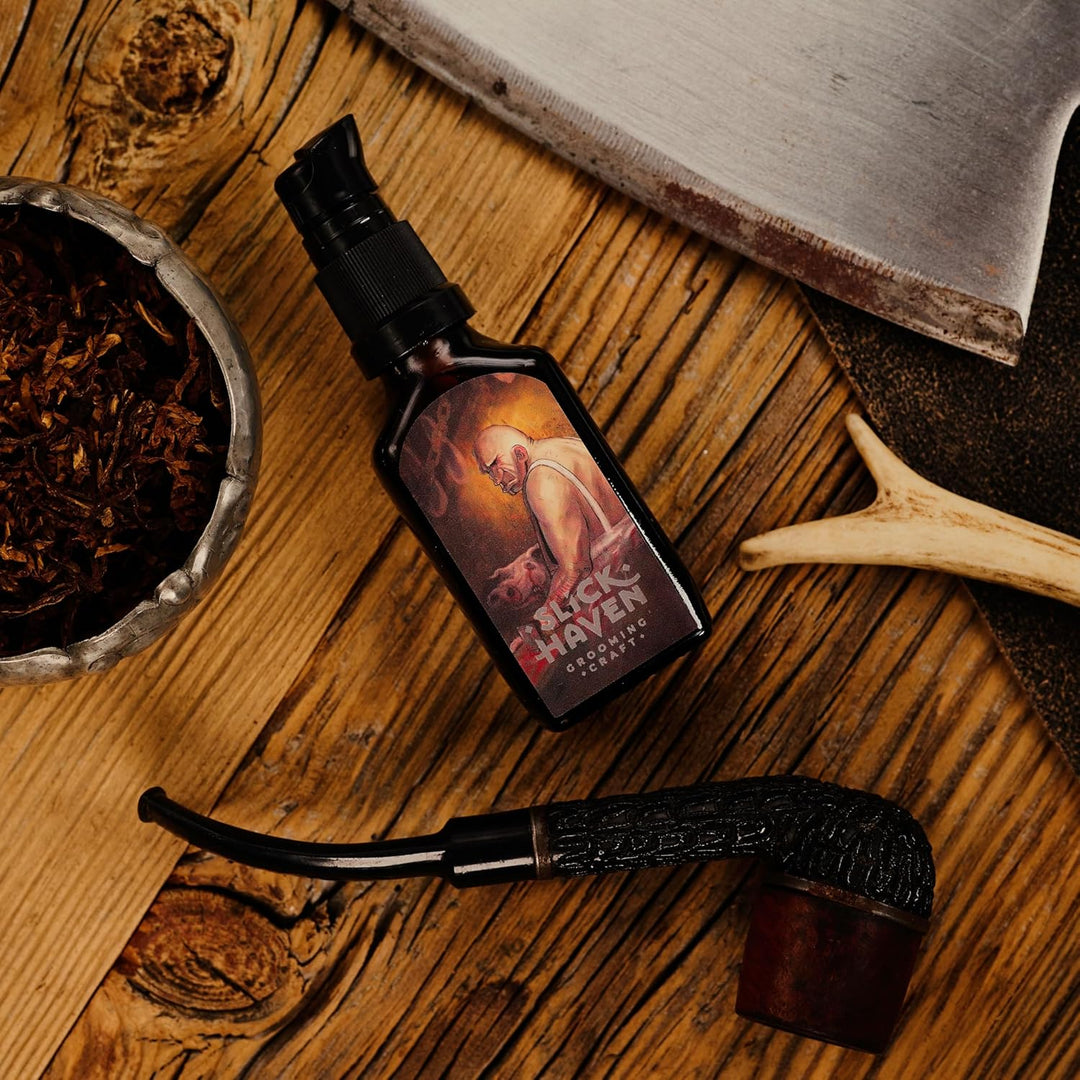 Greasy Butcher Bartöl 10/30ml – Leder-Tierischer Duft mit süssen und würzigen Noten – Handgefertigte