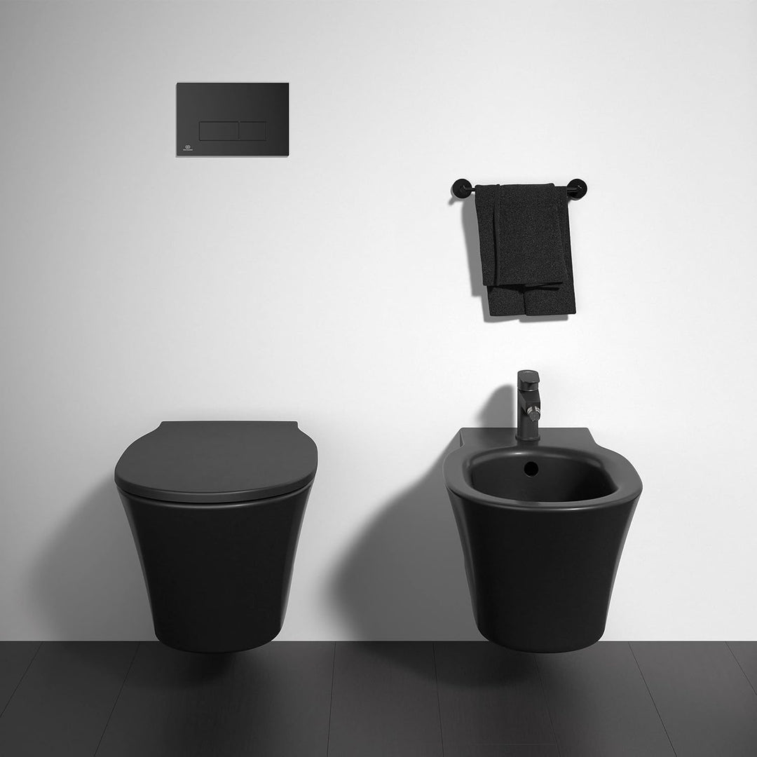 Ideal Standard R0121A6 Oleas Betätigungsplatte Oleas M2 Mechanical Toilet Flush Plate, Black Schwarz