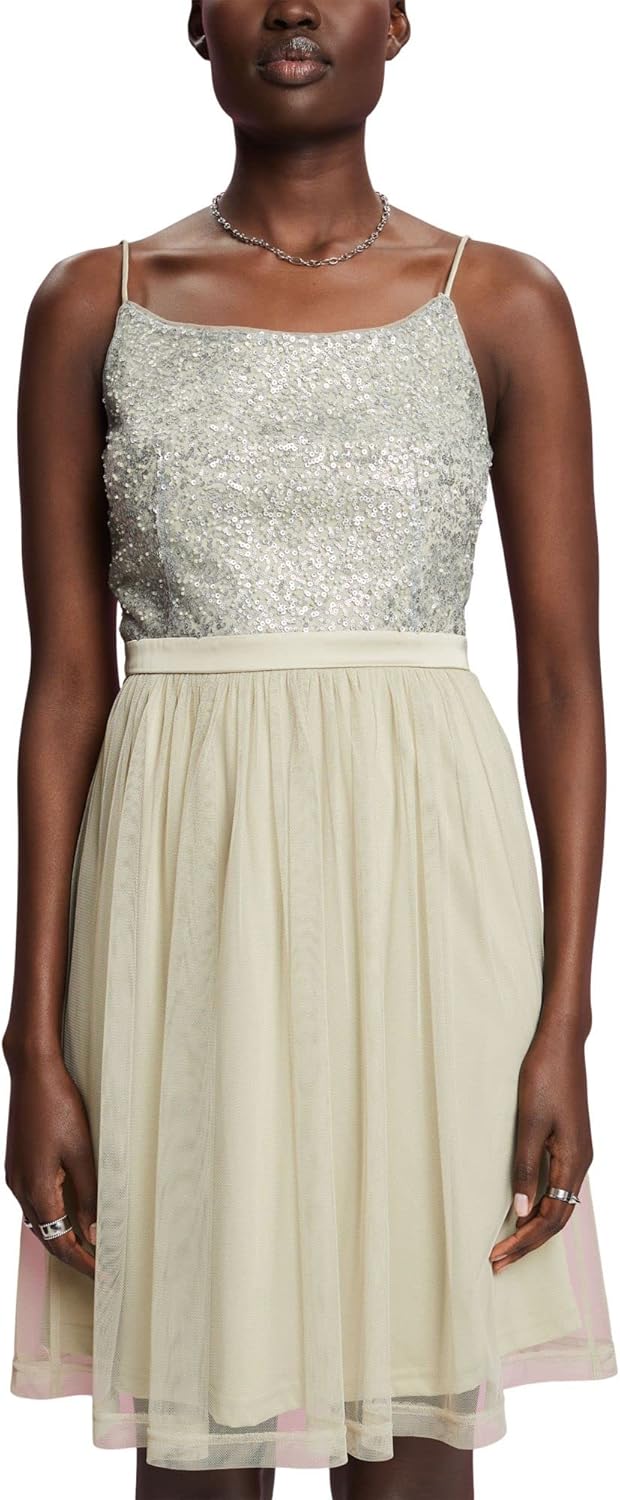 ESPRIT Damen 033eo1e334 Kleid XL 335/Dusty Green, XL 335/Dusty Green
