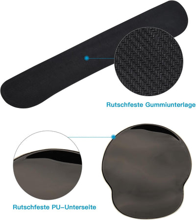 AOKSUNOVA Handballenauflage für Tastatur Maus Handgelenkauflage Ergonomisches Mauspad Set Mousepad m