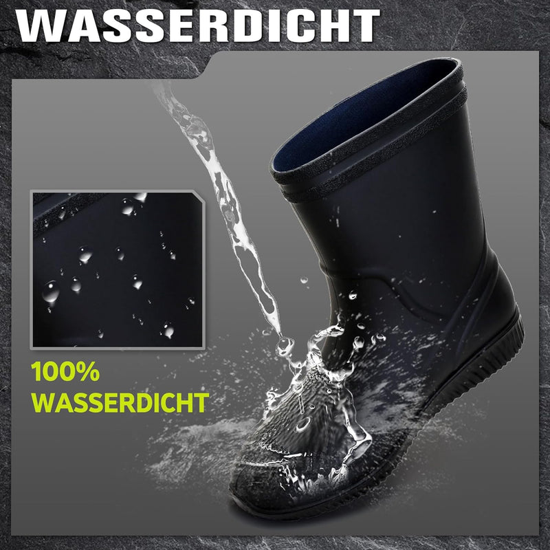 Foinledr Gummistiefel Herren Halbhoch Regenstiefel Kurz Gummistiefeletten Herren Halbschaft Wasserdi