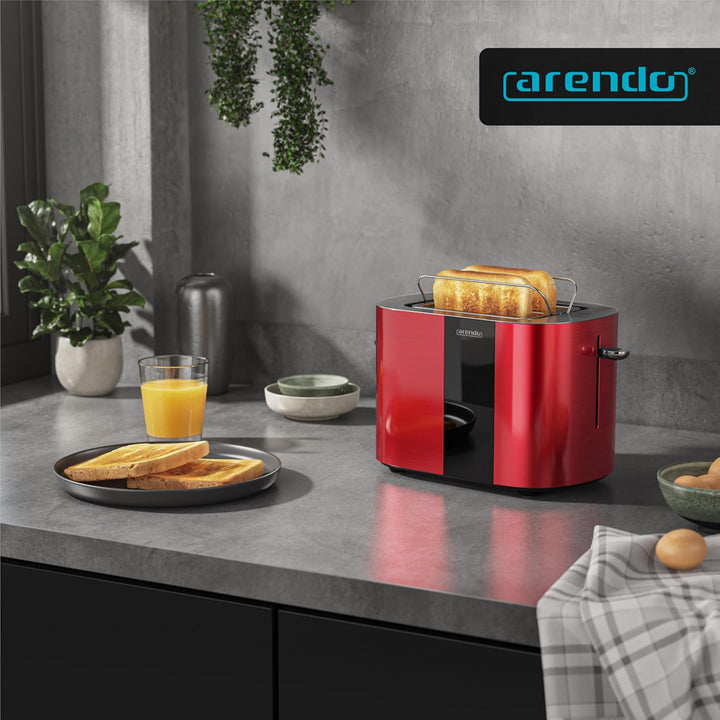 Arendo - Edelstahl Toaster 2 Scheiben - Touchscreen – Doppelwandgehäuse – 800 W – Integrierter Brötc
