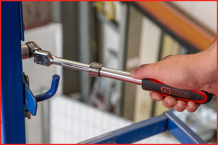 KS TOOLS Umkehrbare Teleskop-Ratsche, 1/2 Zoll mit Gelenkkopf, 72 Zähne