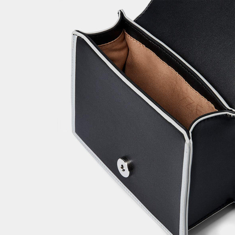 NYZE Damen Tote - 100% Vegane Schultertasche Black / Silver, Black / Silver
