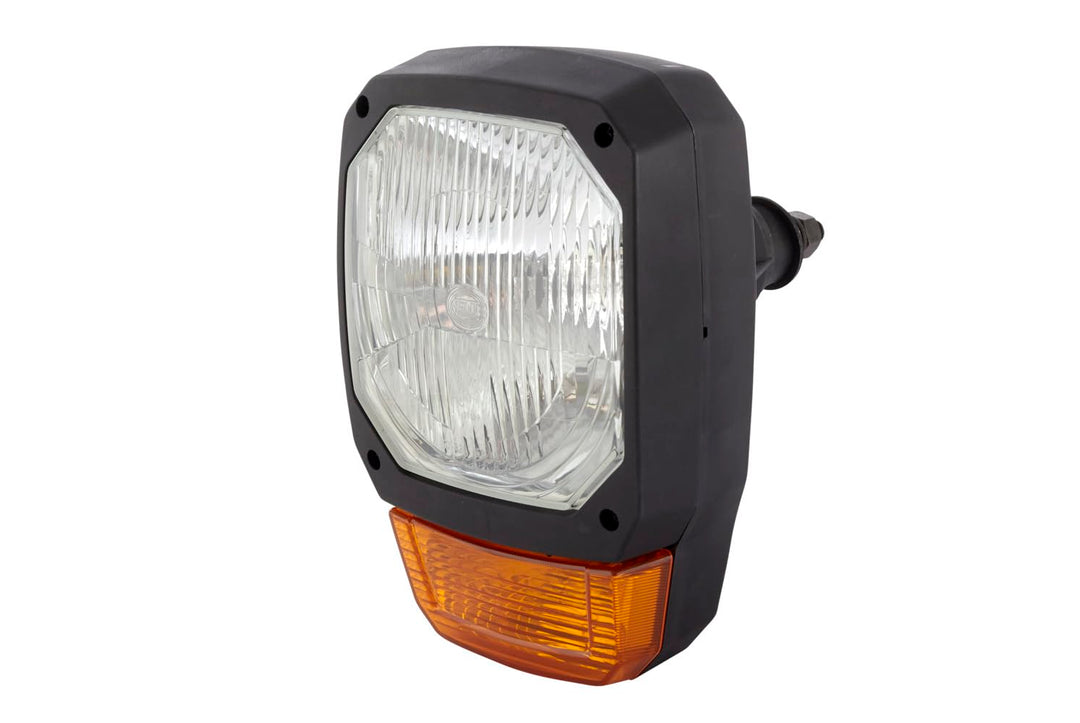 HELLA - Halogen-Hauptscheinwerfer - 12V - Einbau - Lichtscheibenfarbe: gelb - Stecker: DEUTSCH Steck
