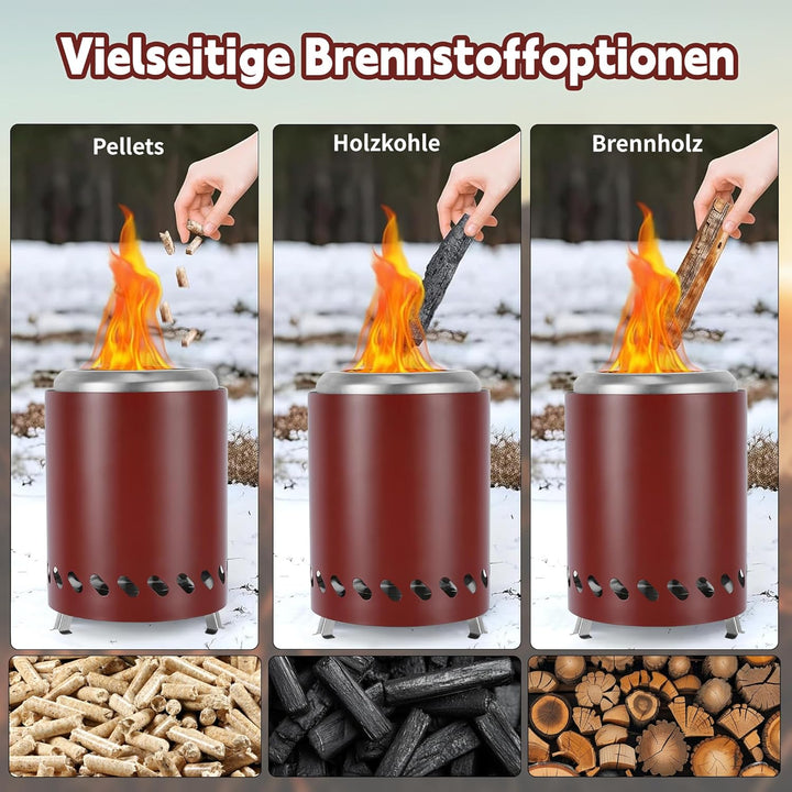 Mini Feuerschale für den Garten 14cm ⊘ * 20cm H, Campingkocher für den Aussenbereich die Ideal für B