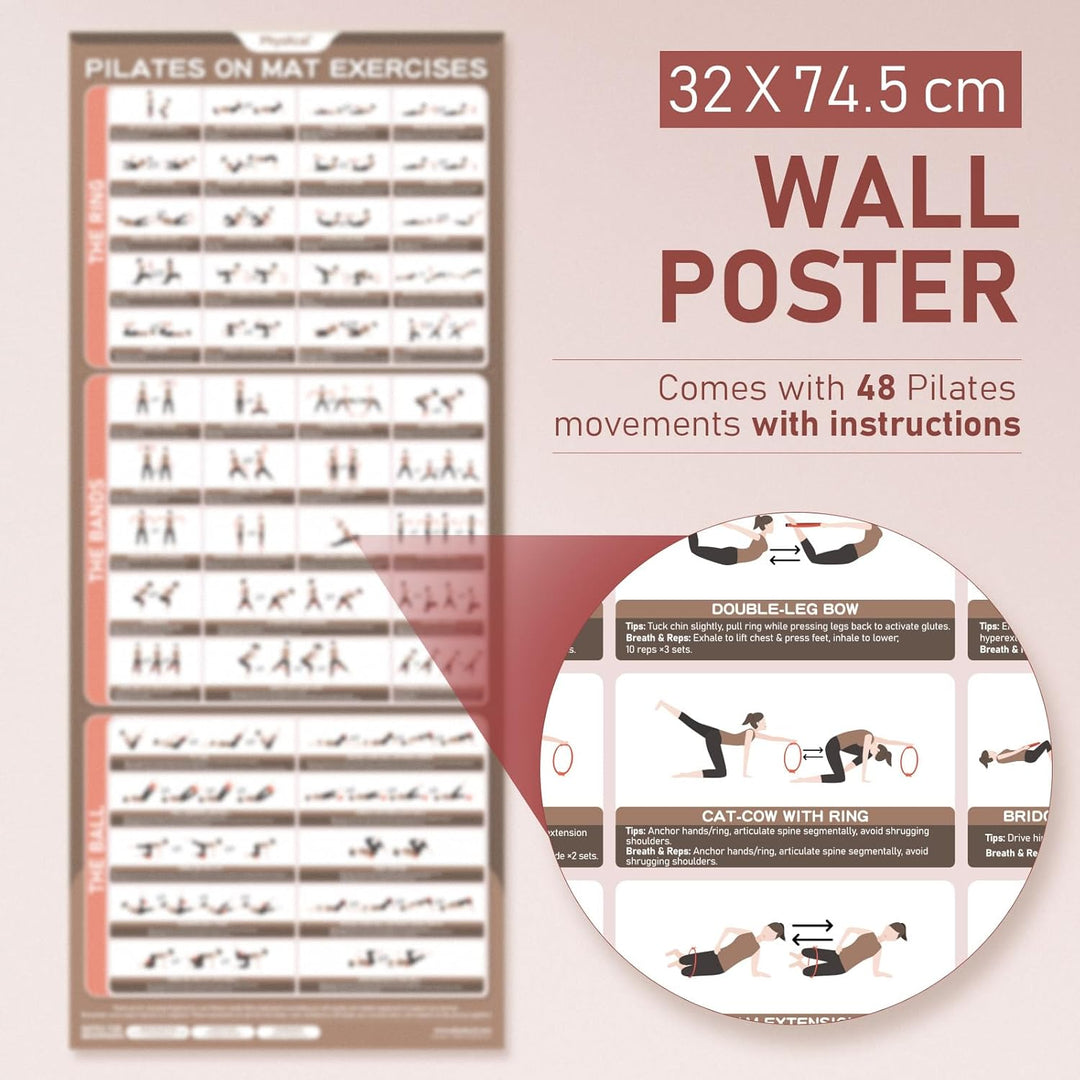 Pilates Set | 15in/ 38cm Pilates Ringe mit 1x Klein Pilates Ball, 3X Widerstandsbänder und 2X Stretc