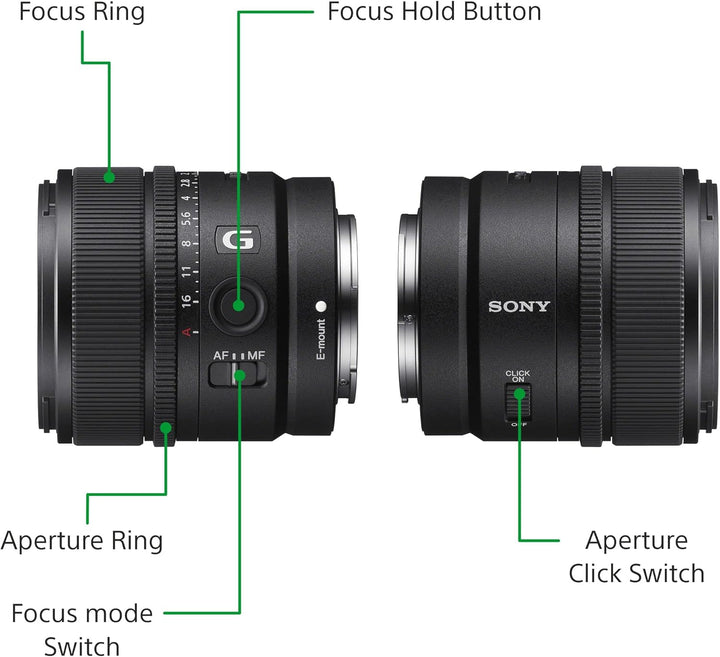 Sony E 15 mm F1.4 G | APS-C-Weitwinkel-Objektiv mit Festbrennweite (SEL15F14G) Single, Single