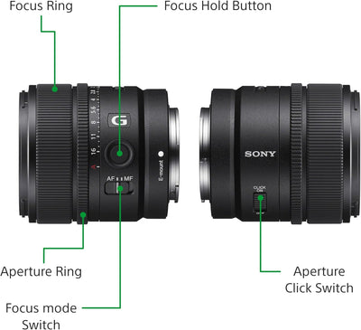 Sony E 15 mm F1.4 G | APS-C-Weitwinkel-Objektiv mit Festbrennweite (SEL15F14G) Single, Single
