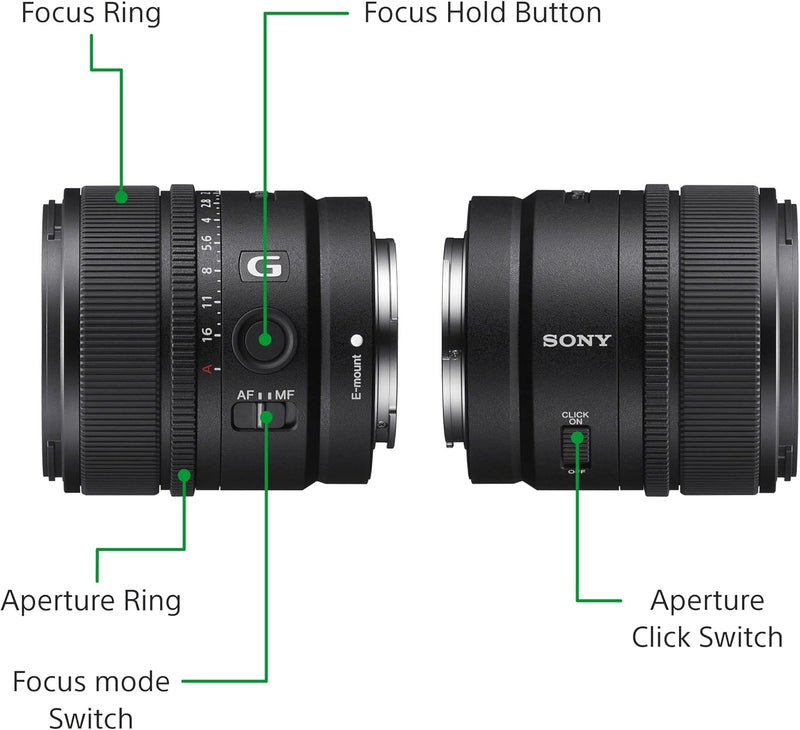 Sony E 15 mm F1.4 G | APS-C-Weitwinkel-Objektiv mit Festbrennweite (SEL15F14G) Single, Single