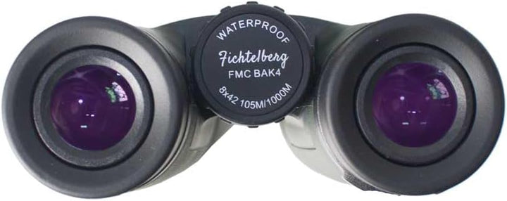 Fichtelberg - 8x42 V2.0 Fernglas m. Zubehör - mit Porro-Prismen (BaK-4) - lichtstarkes Fernglas für