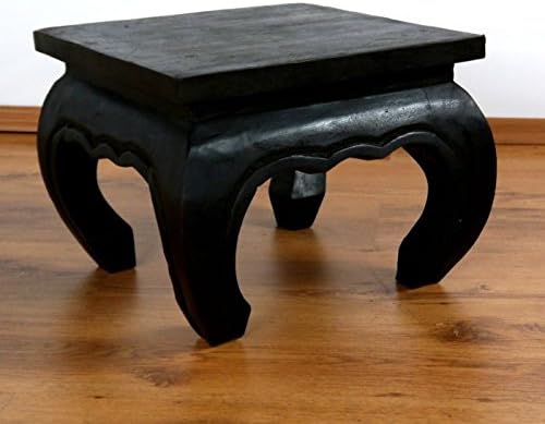 livasia Opiumtisch, Beistelltisch aus Massivholz, Couchtisch, Nachttisch, Hocker (36cm) 36x36cm, 36x