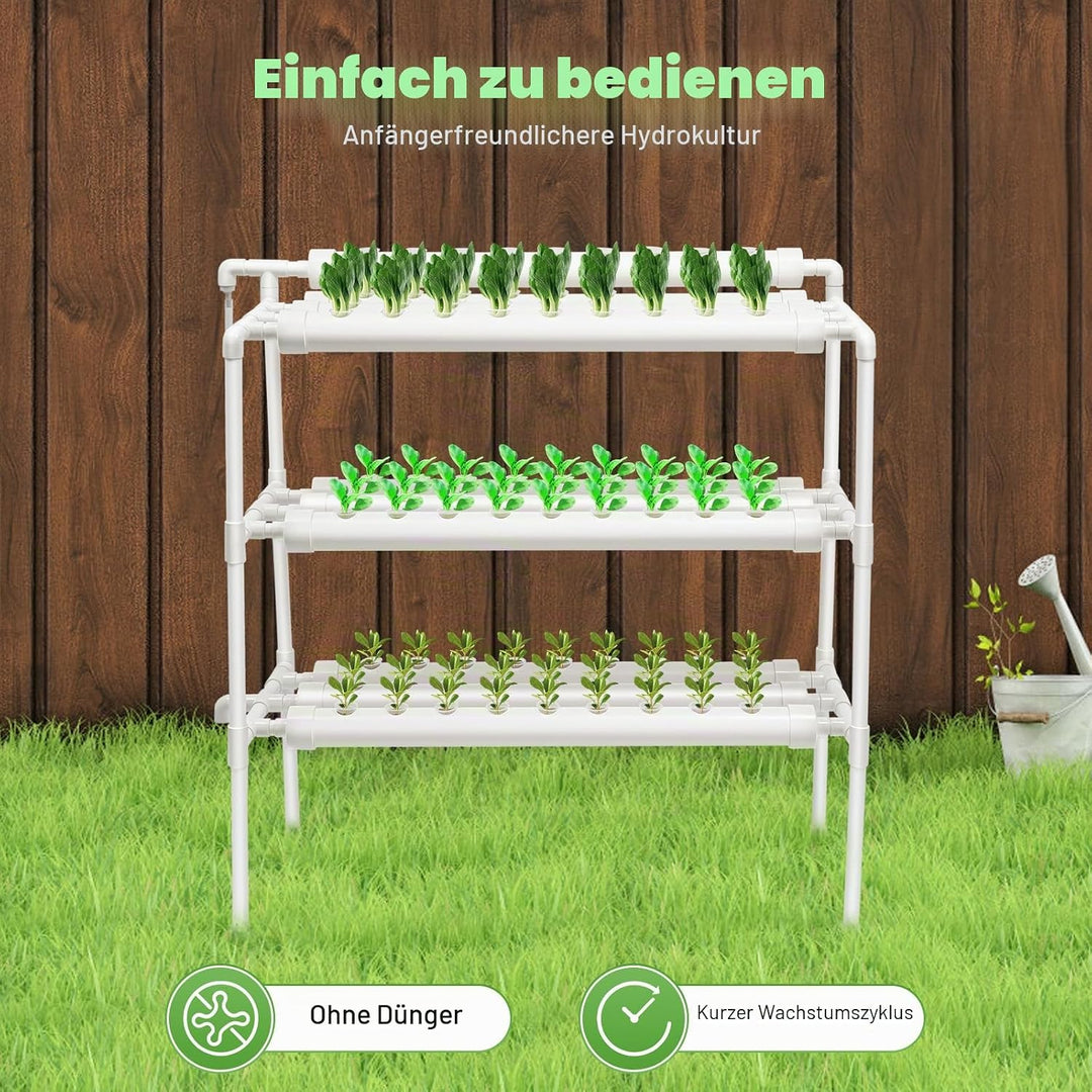 Futchoy Hydroponic Site Grow Kit 108/90 Plant Sites 3 Layer Plant Vegetable Garten Yard Terrasse, fü