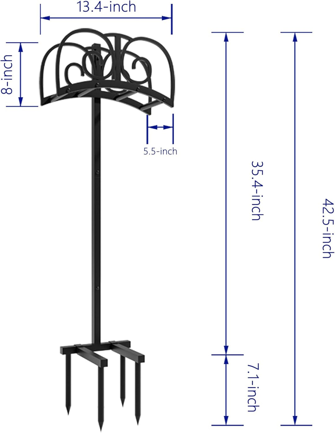 Verbesserter Gartenschlauchhalter mit 4 Spikes – Robuste Wasserschlauchtrommel aus Metall, Schlauch-
