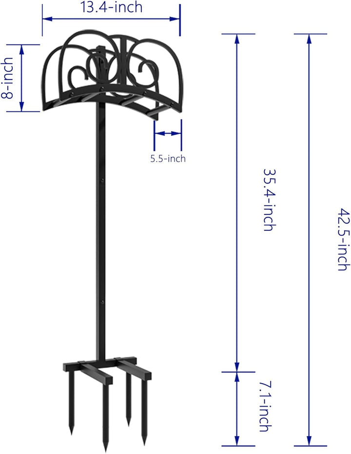 Verbesserter Gartenschlauchhalter mit 4 Spikes – Robuste Wasserschlauchtrommel aus Metall, Schlauch-