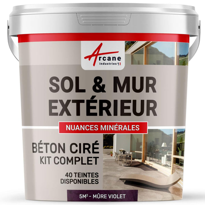 Komplettset – Béton Ciré extérieur – Arbeitsplatte – Feinputz/Sichtbeton. kit 5 m2 Mure - Violet, ki