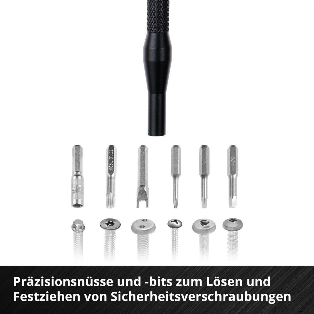 Original Einhell 114-tlg. Präzisions- und Elektronik-Reparatur-Set (Präzisionsbits, Hakendreher-Bit,