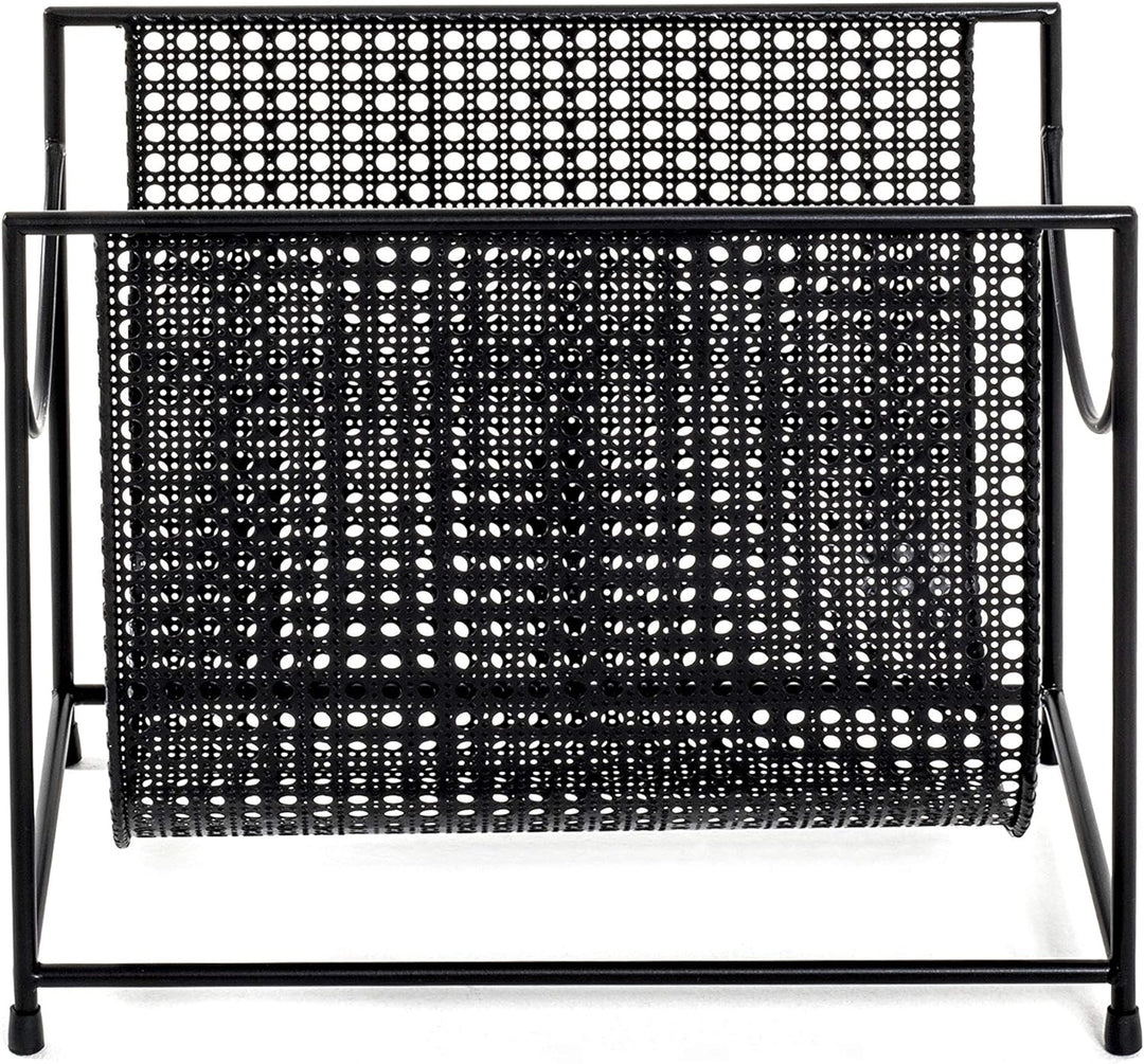HAKU Möbel Zeitungsständer, Metall, schwarz, B 37 x T 22 x H 30 cm, Schwarz