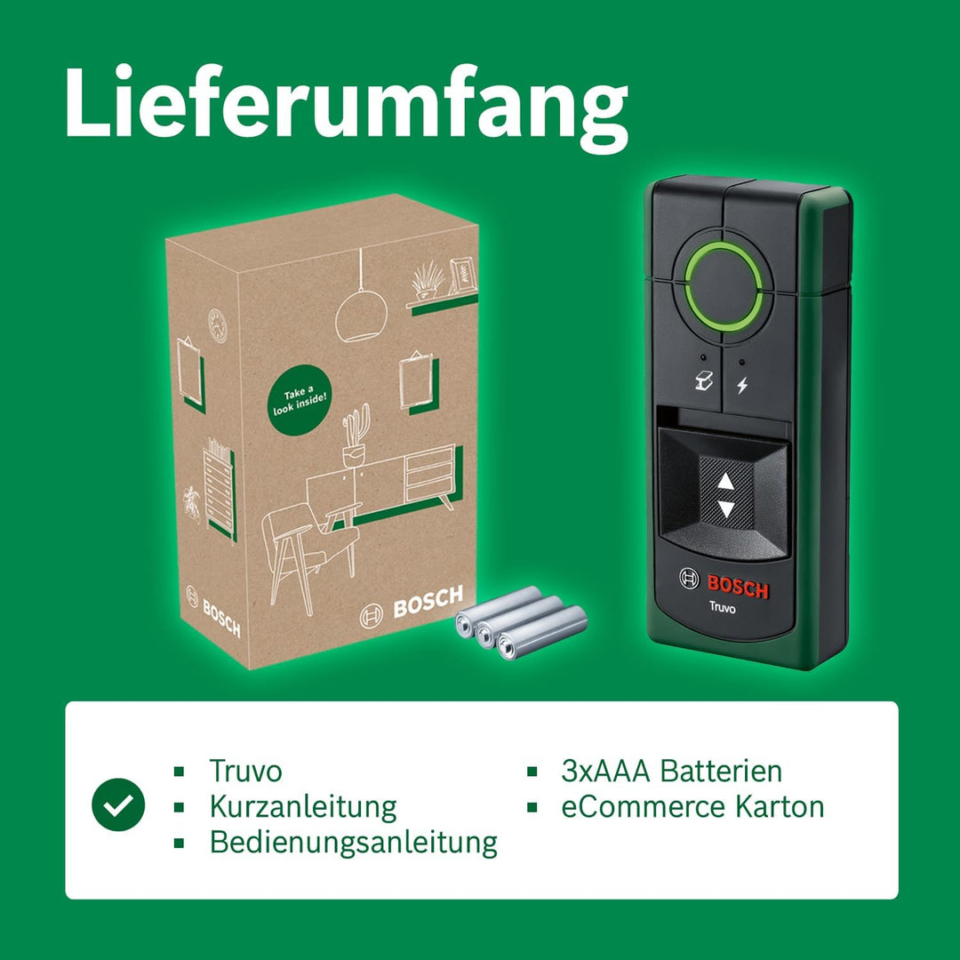 Bosch Ortungsgerät Truvo der 2. Generation (einfache Ein-Knopf-Bedienung, einfaches Orten von stromf