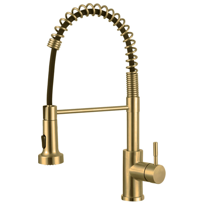 Wasserhahn Küche 2 Modi, Küchenarmatur mit Brause Ausziehbar Edelstahl 304 Spiralfederarmatur Mischb