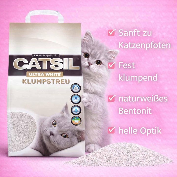 2x15 l Catsil white Cat mit Babypuderduft klumpstreu Katzenstreu